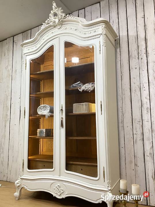 BIBLIOTEKA witryna Biała szafa Rokoko LUDWIK XV 50cm Warszawa