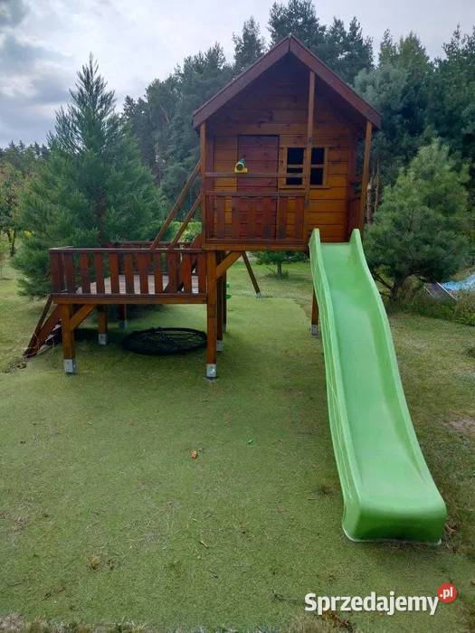 duży domek drewniany dzieci stan powiększony Chrząstawa Mała sprzedam