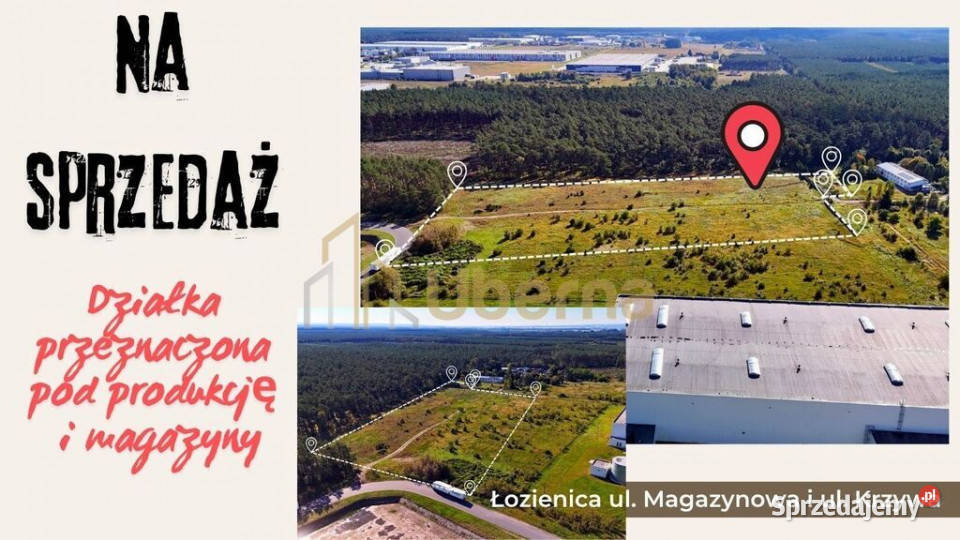 Działka przeznaczona pod produkcję magazyny 41m zachodniopomorskie Łozienica