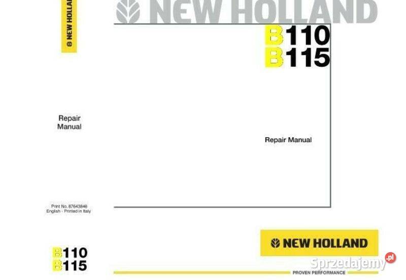 Holland B110 B115 instrukcja naprawy ładowarka Kielce