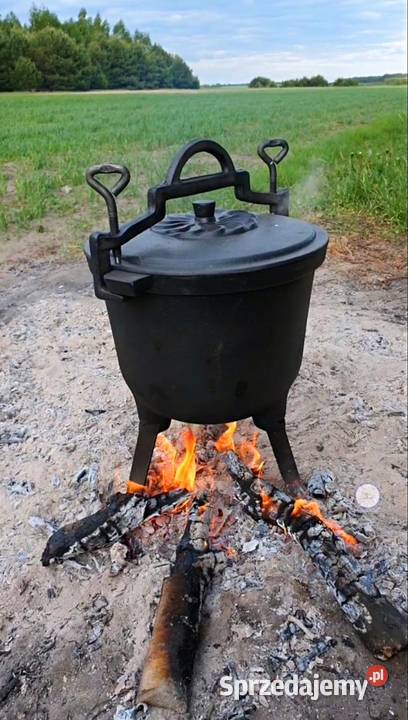 KOCIOŁEK myśliwski żeliwny garnek emeliowany 8L Pozostałe Ostrołęka