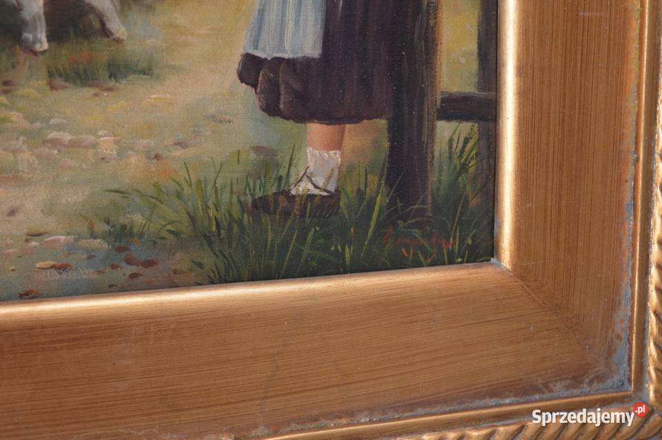 PANICZ MYŚLIWY NA KONIU Z PSAMI FRANCUSKA SCENA Kraków