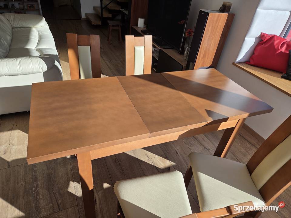 Stół drewniany krzesła rozkładany 70 x 120160 i Katowice
