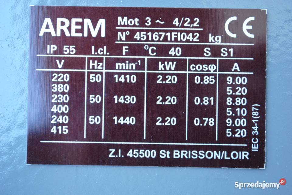 Wentylator osiowy 710mm 22kw 1410obrmin sprzedam