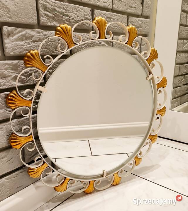 Lustro podświetlane mosiądz E Hillebrand lata 50