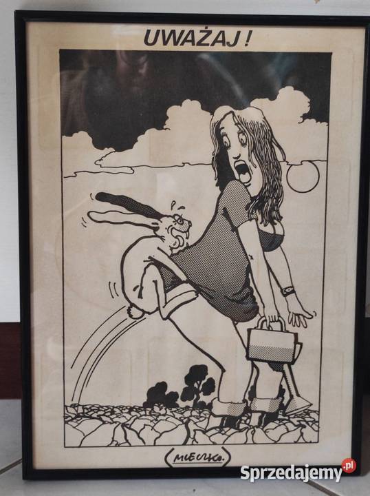 Andrzej Mleczko obraz rama oprawa Uważaj sex świętokrzyskie Kielce