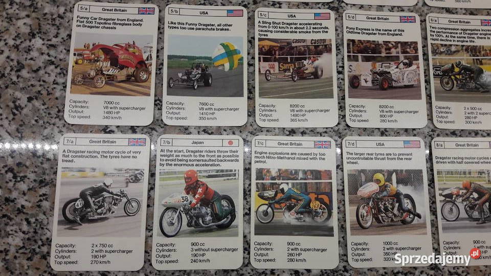 Karty Top Trumps Dragsters Pozostałe Głuchołazy
