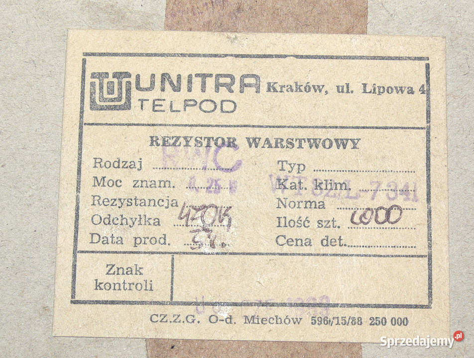 REZYSTOR TELPOD UNITRA RWW RWC OWZ różne 3 50 zachodniopomorskie sprzedam
