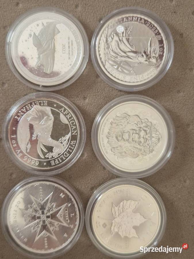 Kolekcja 6 srebrnych monet Koszalin