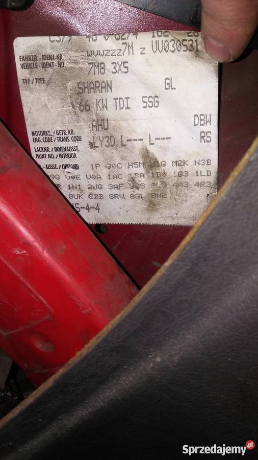 VW Sharan 19 TDI 90 AHU Wołów