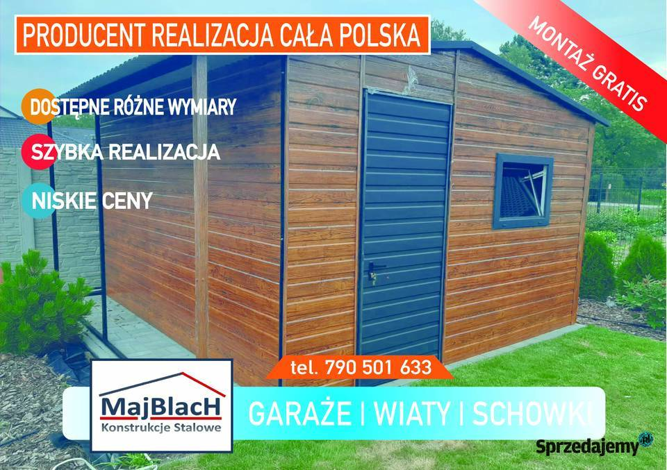 Garaż Blaszany do ogrodu Wiata Schowek na Głubczyce