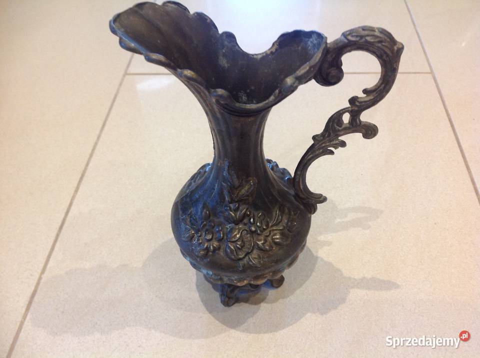 Stary Dzbanek Wazon Cyna Mosiądz Sygnowany Nowa Sól