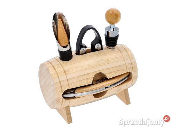 Zestaw do Wina w Drewnianej Beczce Komplet