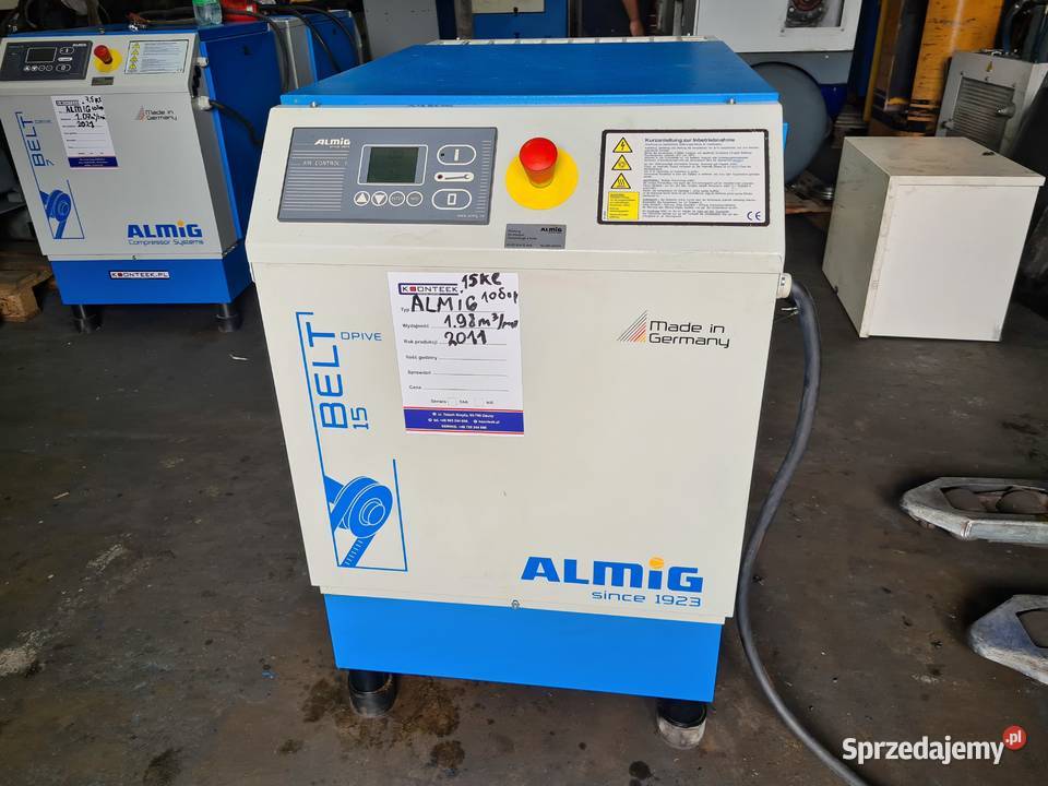 Kompresor śrubowy Almig Belt 15 15 kw 2011r Zduny