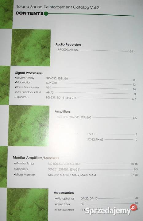 Roland Sound Reinforcement Catalog Vol2 katalog Kępice sprzedam