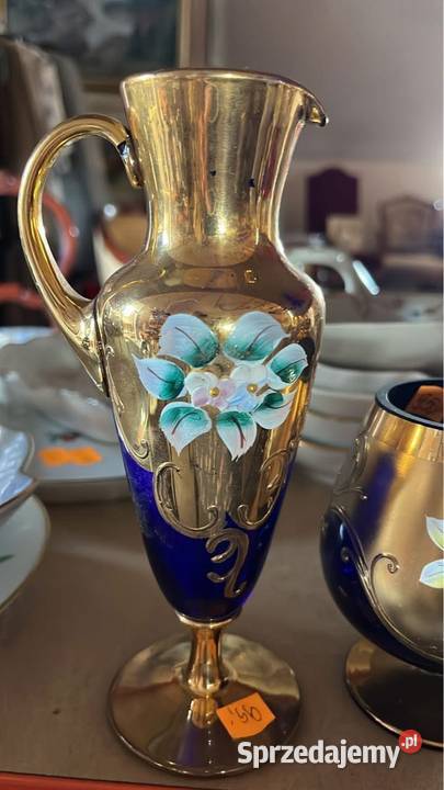 Amfora Bohemia Kobaltowe szkło Ręcznie wykonany Gdańsk