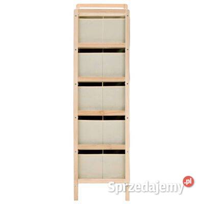 vidaXL Regał z 5 koszami z tkaniny drewno Warszawa