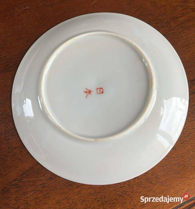 Talerzyk japoński z gejszą Opalizowana porcelana