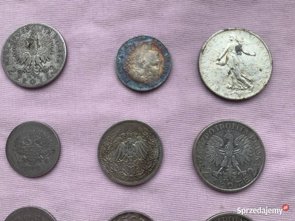 Monety Polski zagranica głowa kobiety Antyki Łowicz