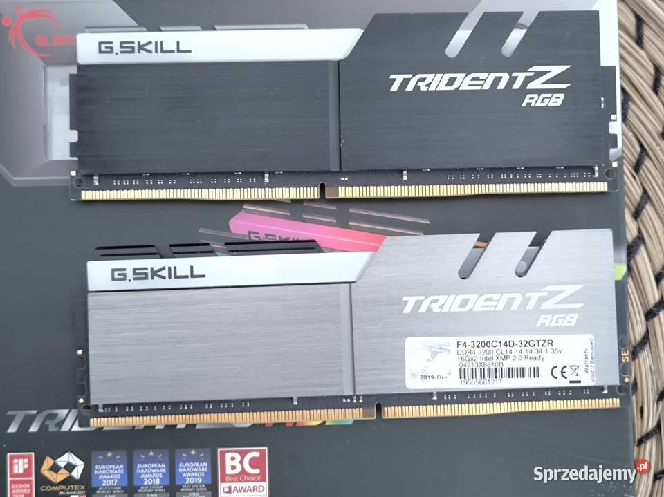 GSKILL 64GB 4x16GB 3200MHz CL14 Trident Z RGB Pamięci Gdańsk