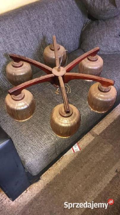 Żyrandol 6cio ramienny odcienie brązowego pomorskie