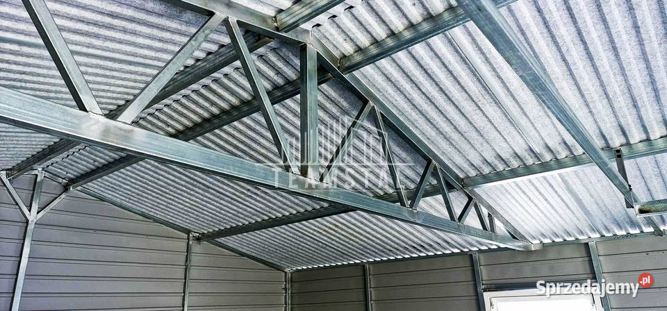 GARAŻ BLASZANY 5m x 6m poziom Brama drzwi okno Wągrowiec