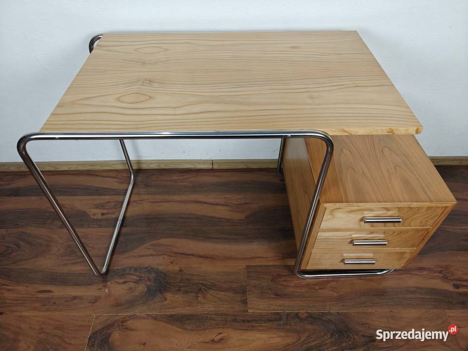 BIURKO Rura Chrom Czereśnia Modernizm Bauhaus Kraków