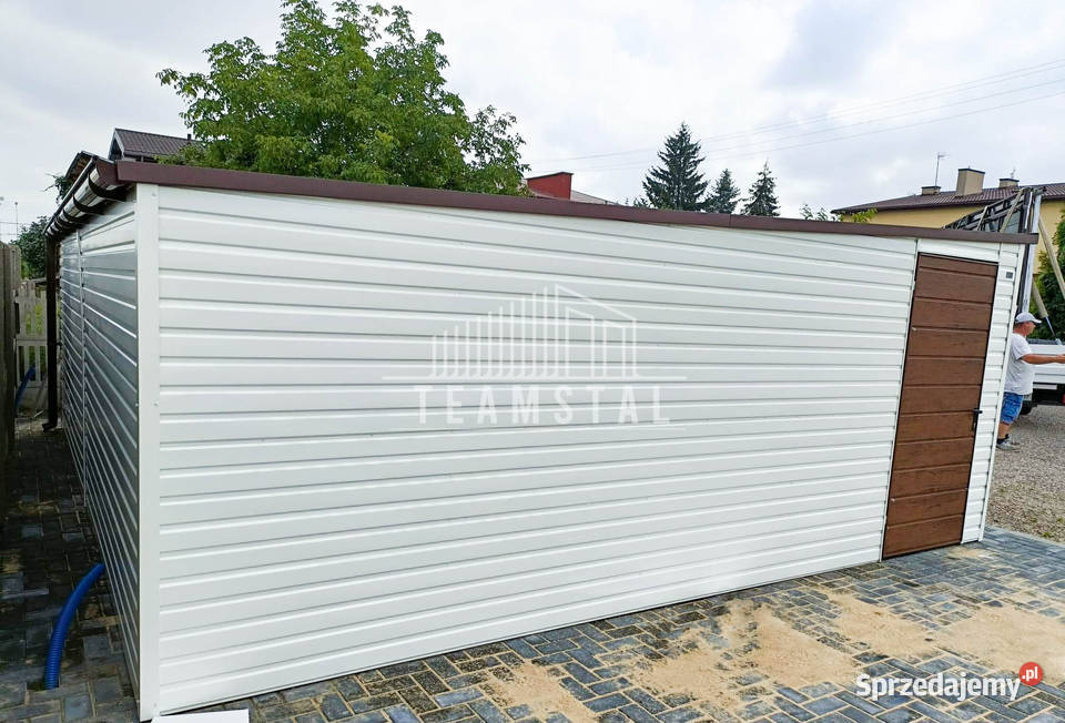 GARAŻ BLASZANY 6m x 6m spad tył 2x Brama drzwi 357zł/m2 Elbląg
