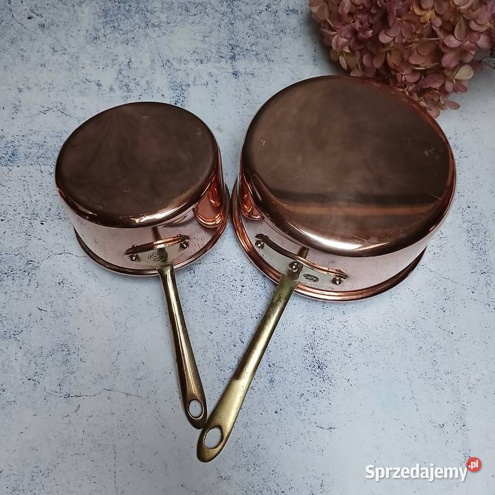 Mały miedziany garnek miedziany rondel komplet 2 Warszawa