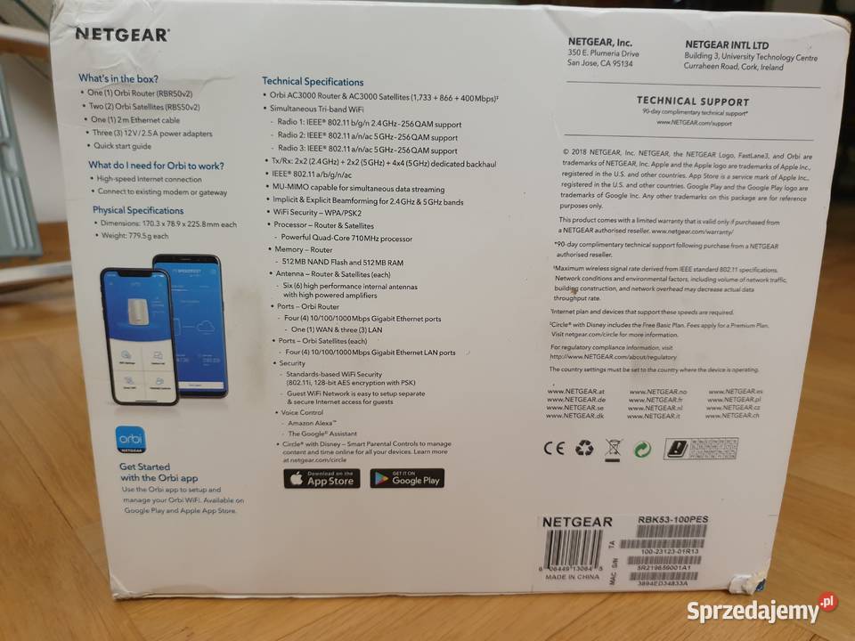 Netgear Orbi RBK53100PES AC3000 mesh 3 elementy mazowieckie Warszawa