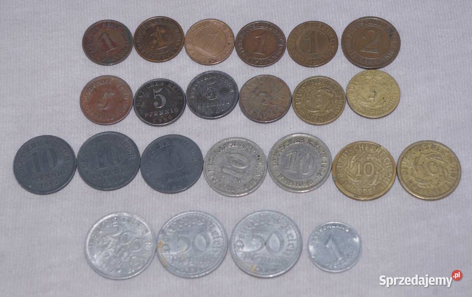 Zestaw fenigów niemieckich 23 Płock sprzedam