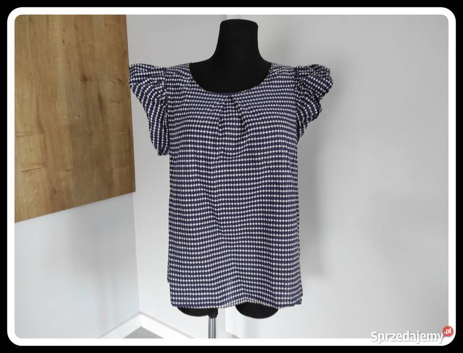 Look bluzka 44 XXL wzorzysta w fioletowe owale Płock