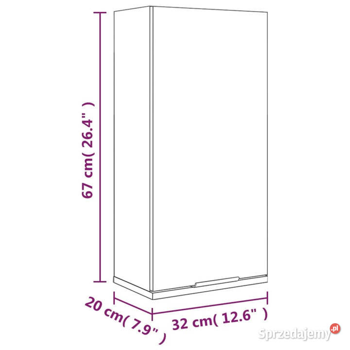 Wisząca szafka łazienkowa biała 32x20x67 Warszawa