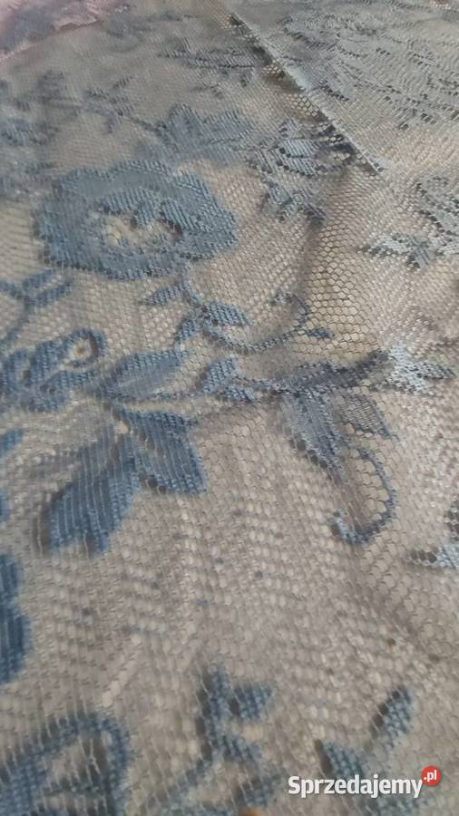 Firana niebieska w róże 100x200 Wystrój okien łódzkie Zgierz