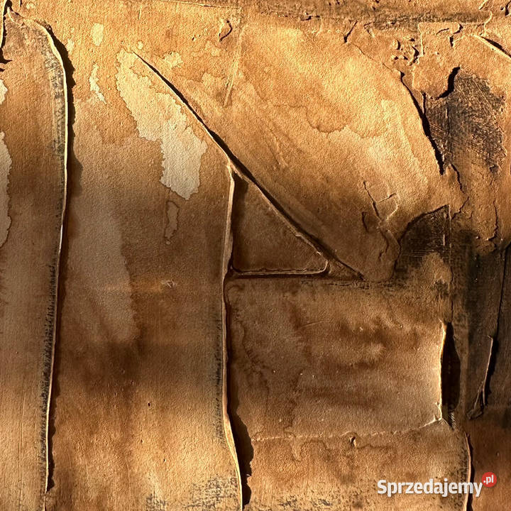 Brązowy Obraz Strukturalny 30x30 Ręcznie Poznań