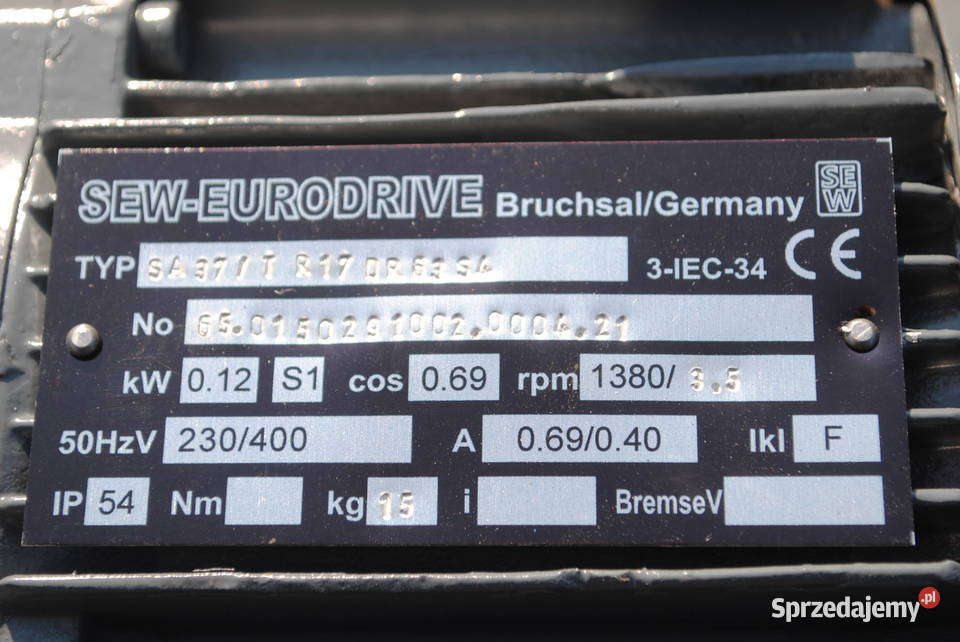 Motoreduktor kątowy 012kw 35obrmin SEW