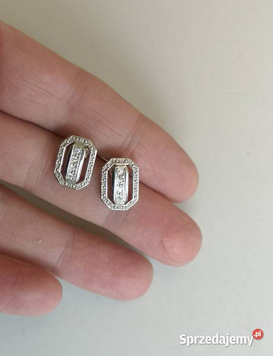 złote kolczyki białe złoto 585 złoto sprzedam