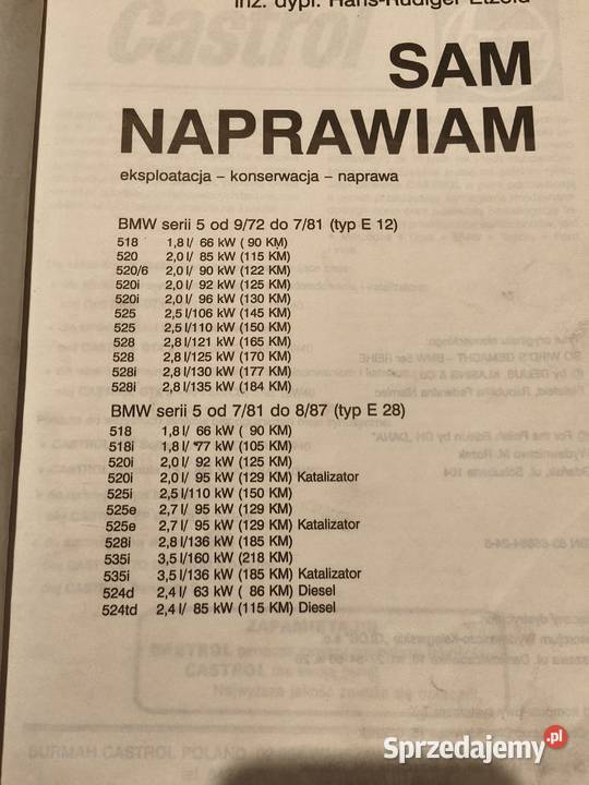 Sam naprawiam BMW 5 E12 E28 budowa naprawa pomorskie Rokity