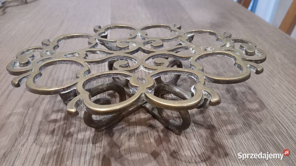 Podstawka mosiężna pod garnek żelazko Jabłka 681 Gawroniec