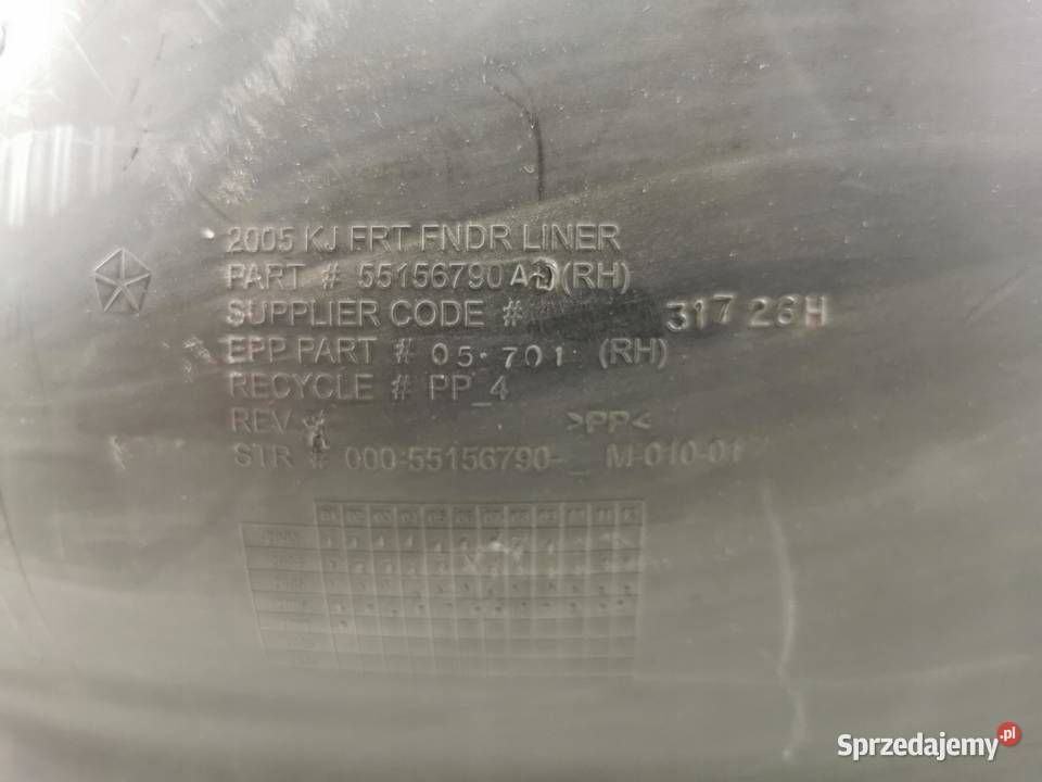 NADKOLE PRAWY PRZÓD JEEP CHEROKEE 37 20012008