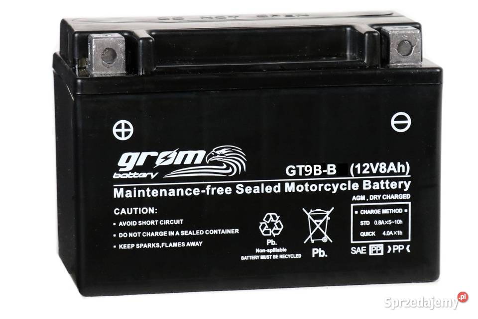 Akumulator 12V 8Ah 120A L motocyklowy GROM GT9BB Gorzów Wielkopolski