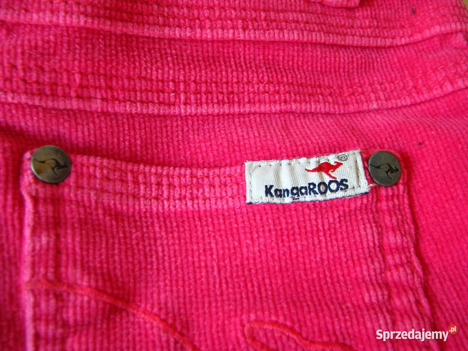 Urocze spodnie dziewczęce różowy sztruks Brzegi