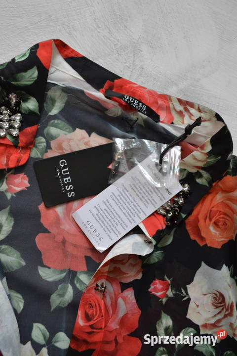 czarna koszula w kwiaty Guess XS 34 Warszawa