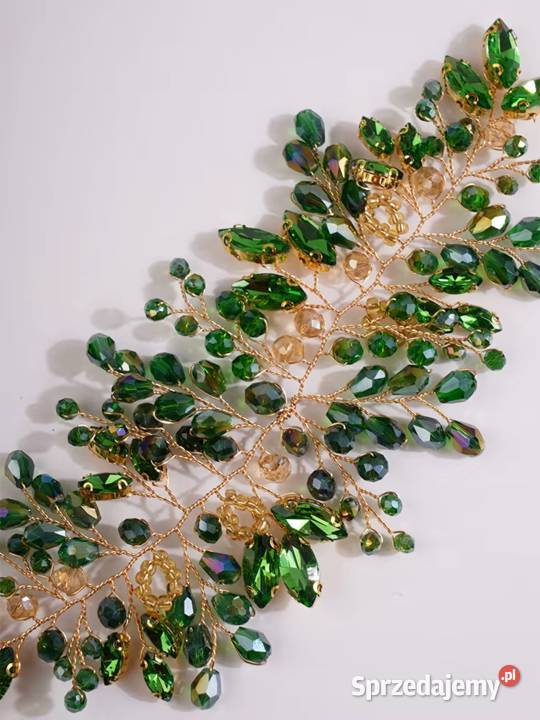 Ozdoba do włosów opaska koraliki ślub wesele Diademy i ozdoby ślubne