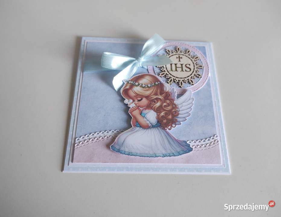 Kartka ręcznie robiona na Komunię Świętą Łódź