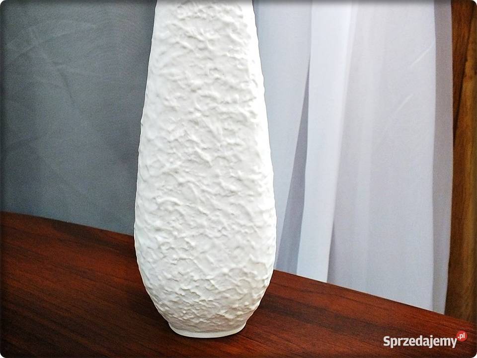 Biały Trójkątny Wazon Metzler Ortloff Turyngia Żary