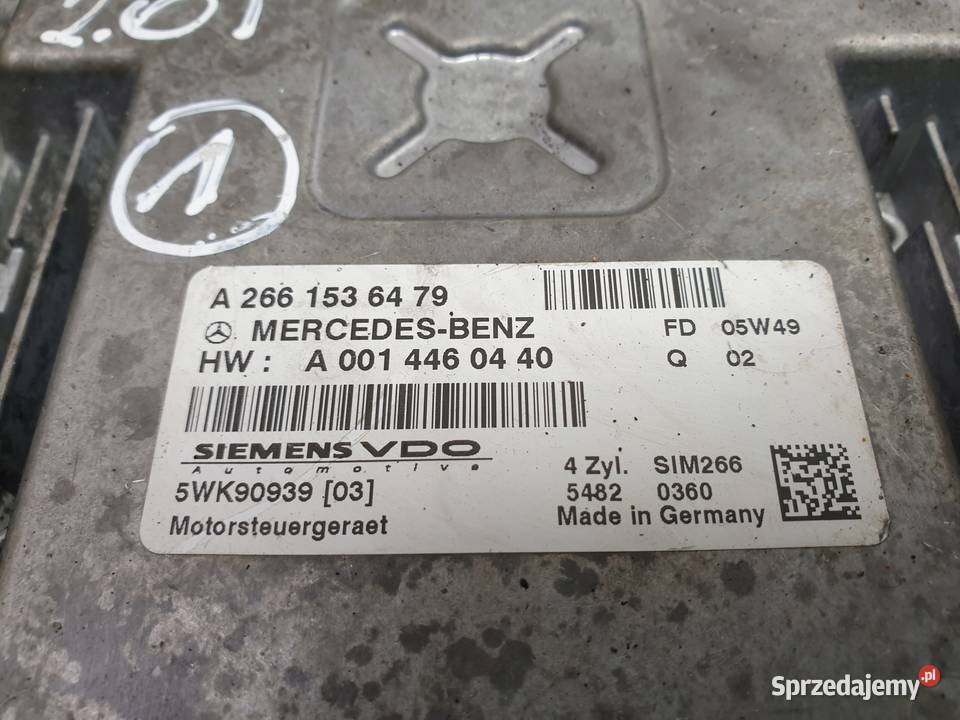 Mercedes W169 W245 20 T turbo STEROWNIK SILNIKA osobowe Janów