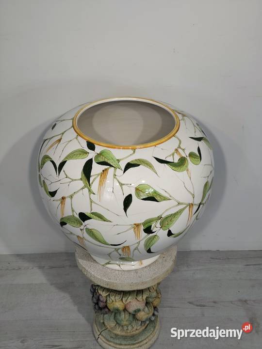 Wazon amfora włoska porcelanowy z podstawą Poddębice sprzedam