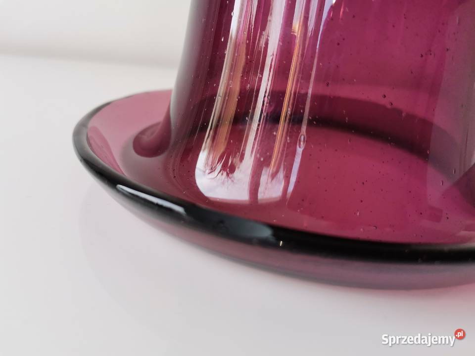 Stary fioletowy wazon forma szklana soczewka Antyki, Sztuka, Kolekcje Katowice