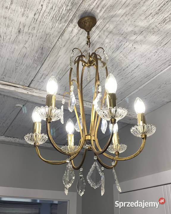 Francuski kryształowy Żyrandol vintage 18 Poznań